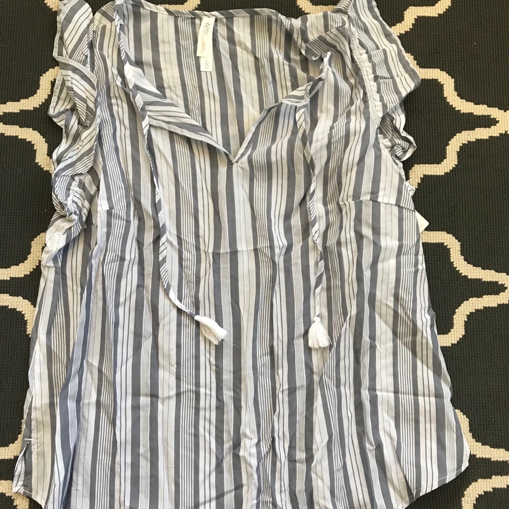 Blue and white horizontal stripe sleepwear